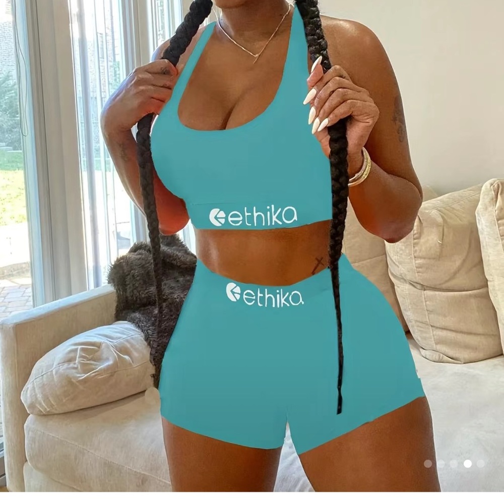 Brand New Light Blue Ethika Shorts Set- Large